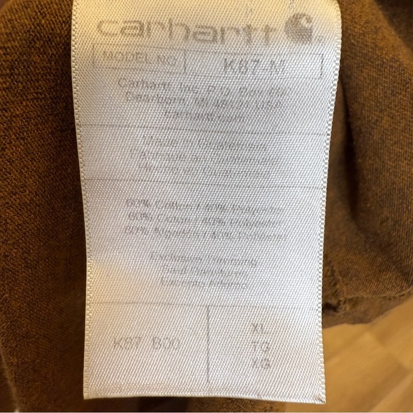 Carhartt Men's Loose Fit Brown Short Sleeve Pocket T-Shirt Size XL Casual - Picture 9 of 10